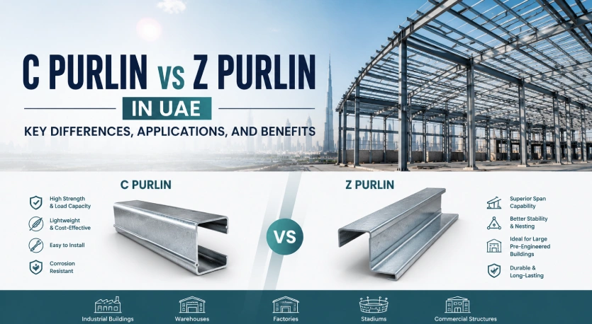 C Purlin vs Z Purlin in UAE – Key Differences, Applications, and Benefits